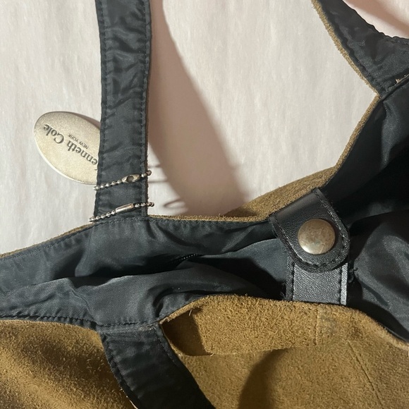 Vintage Kenneth Cole boho suede hobo grunge shoulder bag. Olive green - Picture 8 of 10